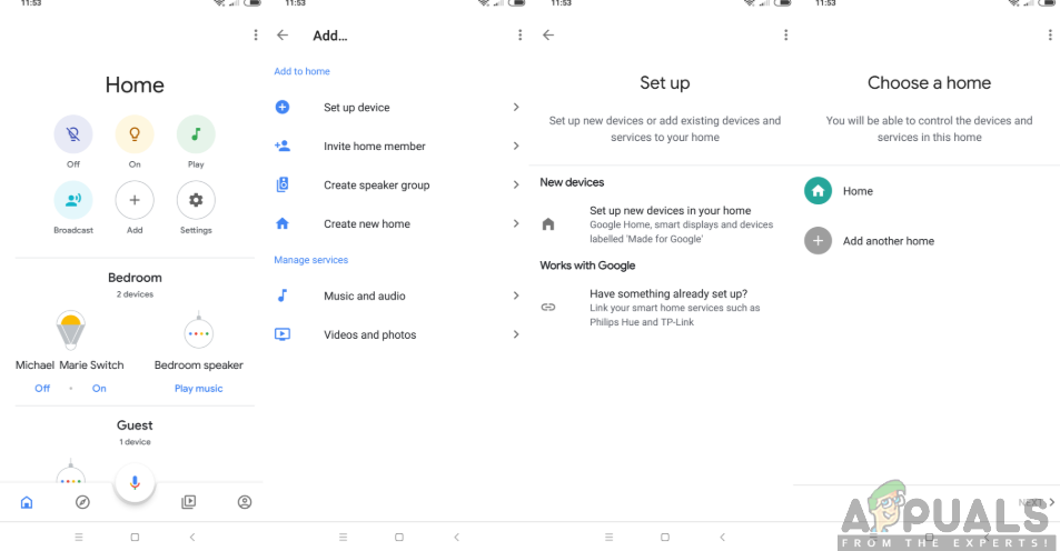 Setting up a Google Home app
