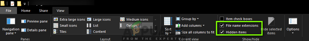 Enabling Hidden items
