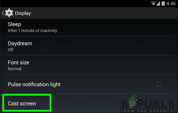 Selecting Cast Screen