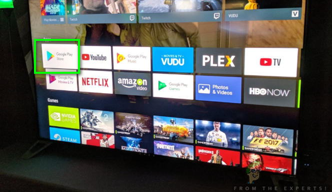 Opening the Google Play Store from the TV (Kodi)