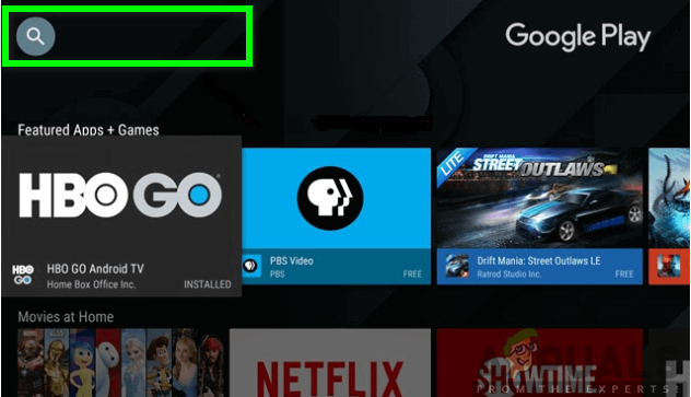 Searching for Kodi in the Search bar