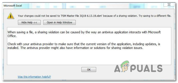 How To Fix A Sharing Violation Error In Excel Appuals 