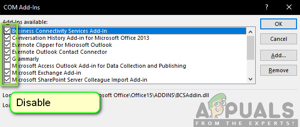 outlook 2013 trying to connect to server