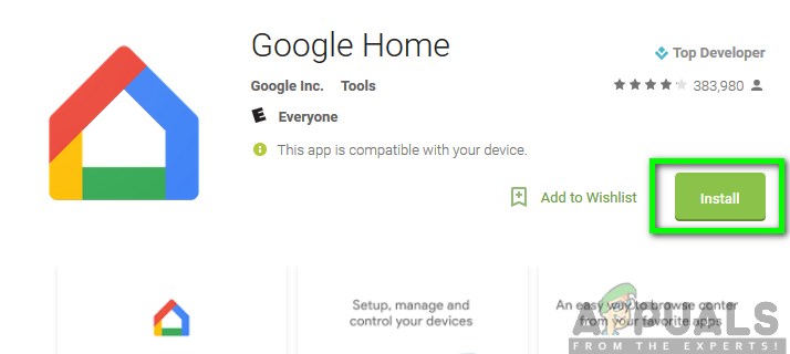 Installing the Google Home app
