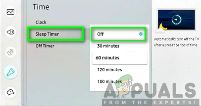 Turning off the sleep timer