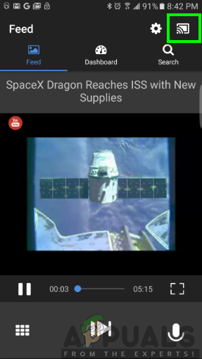 Selecting the cast option