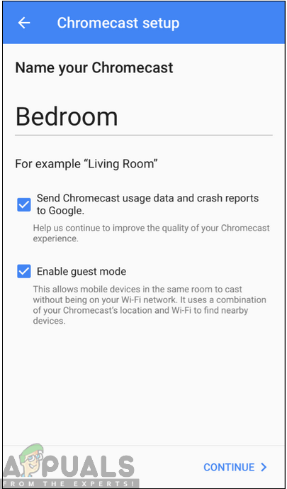 Choosing a name for your streaming device