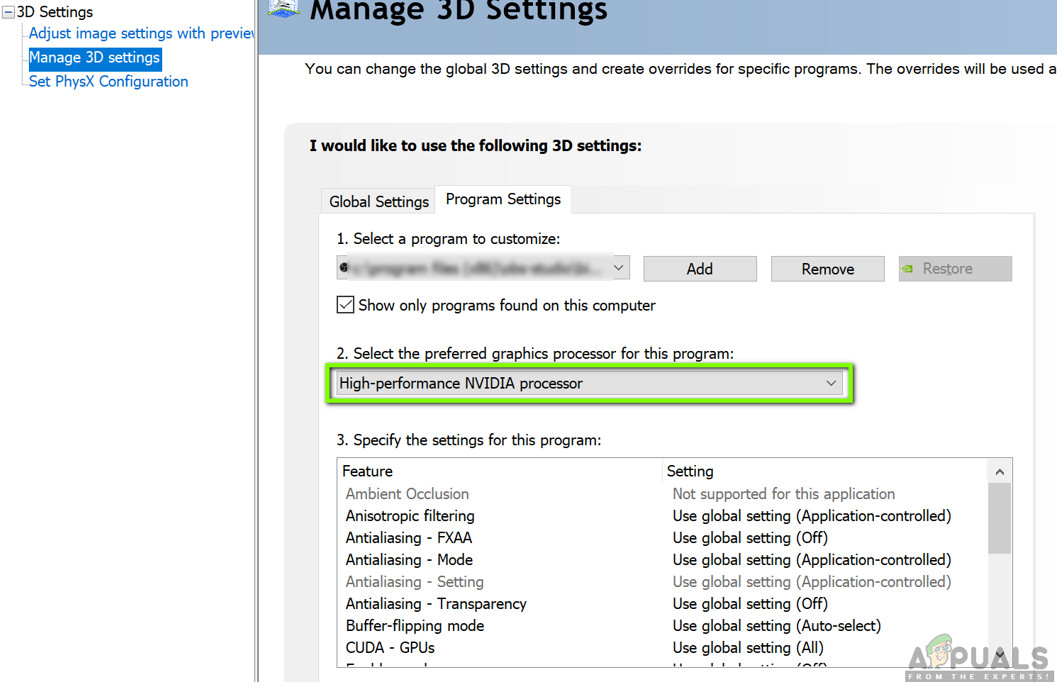 Changing Preference to Dedicated graphics