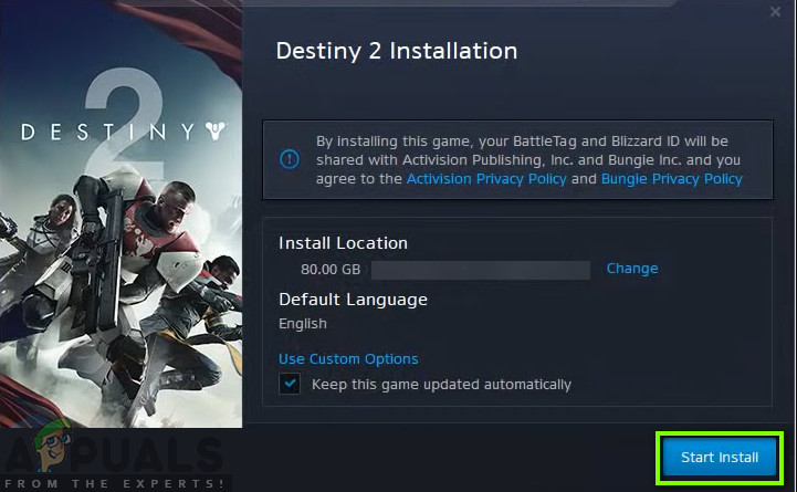 instaling Destiny 2