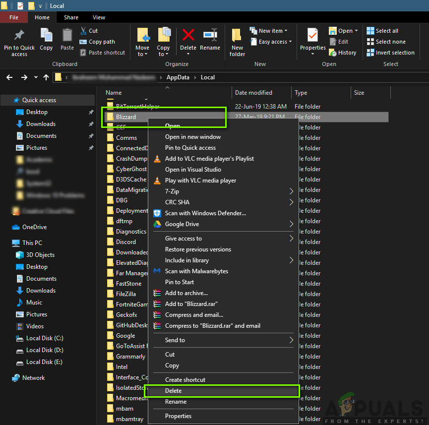 Deleting Blizzard Local Data
