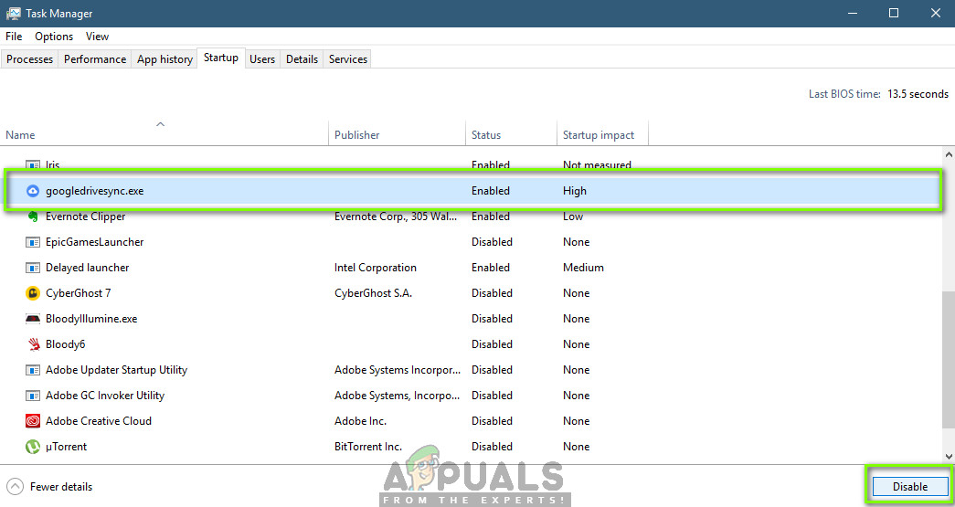 Disabling Startup Applications