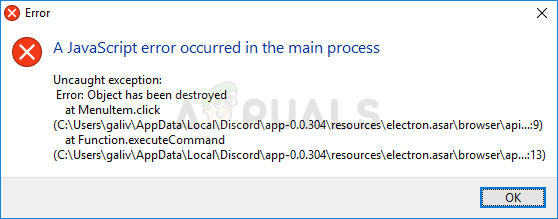 How to Fix the 'JavaScript Error Occurred in the Main Process' on Discord
