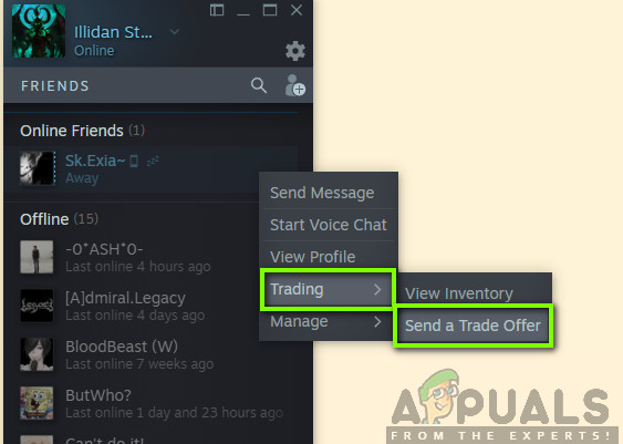 Sending a Trade Offer - Steam