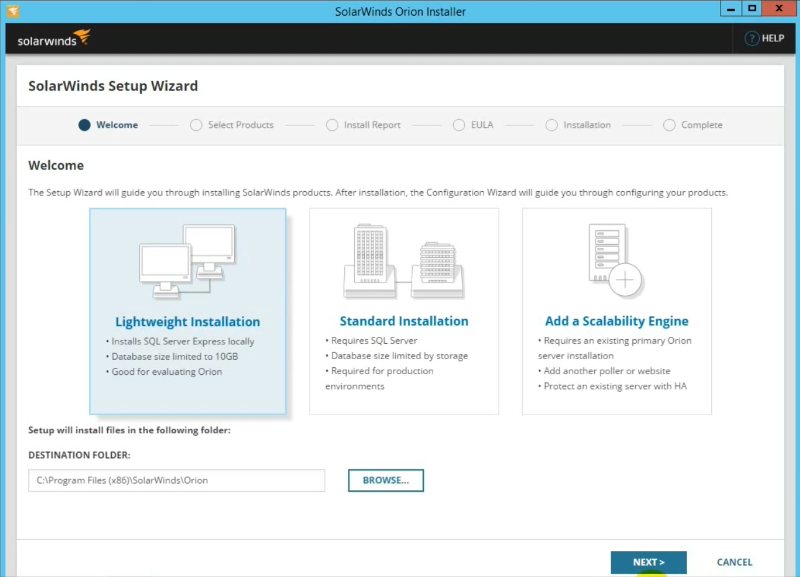 how to install solarwinds orion in virtual box