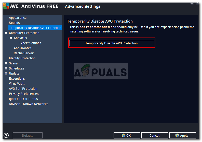 Disabling Antivirus