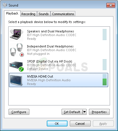 nvidia high definition audio windows 10