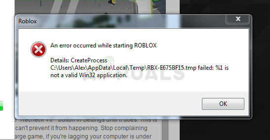 An Error Occurred While Starting Roblox Fix