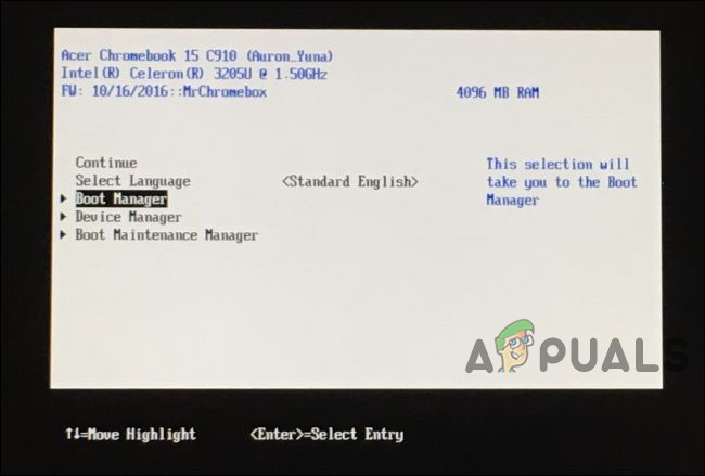 Access the Boot Manager