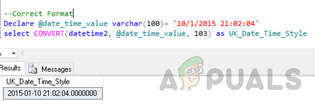 Correct British French date format in SQL Server style 103