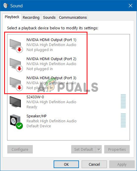 nvidia no audio output device installed