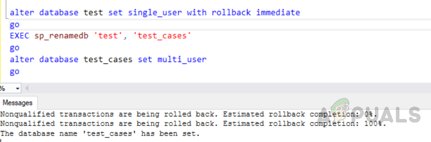 How to Rename a SQL Server database?