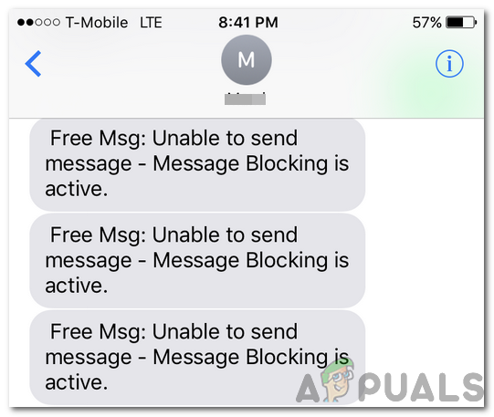 How To Fix Free Message Unable To Send Message Message Blocking Is Active Error While Messaging Appuals Com