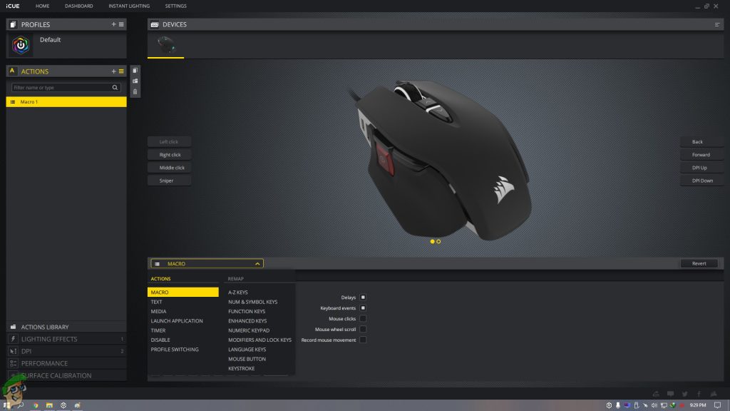 corsair mouse dpi settings