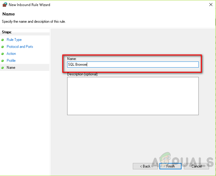 Naming the firewall rule