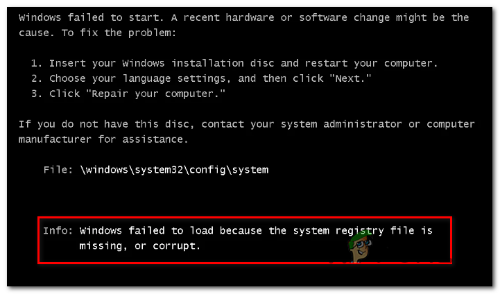 win 7 service registration is missing or corrupt