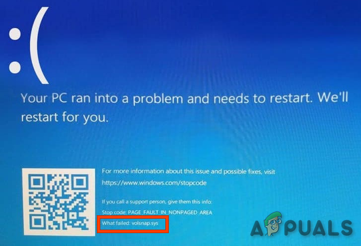 Resolve Volsnap Sys Blue Screen Error Bsod On Windows 10 Appuals Com