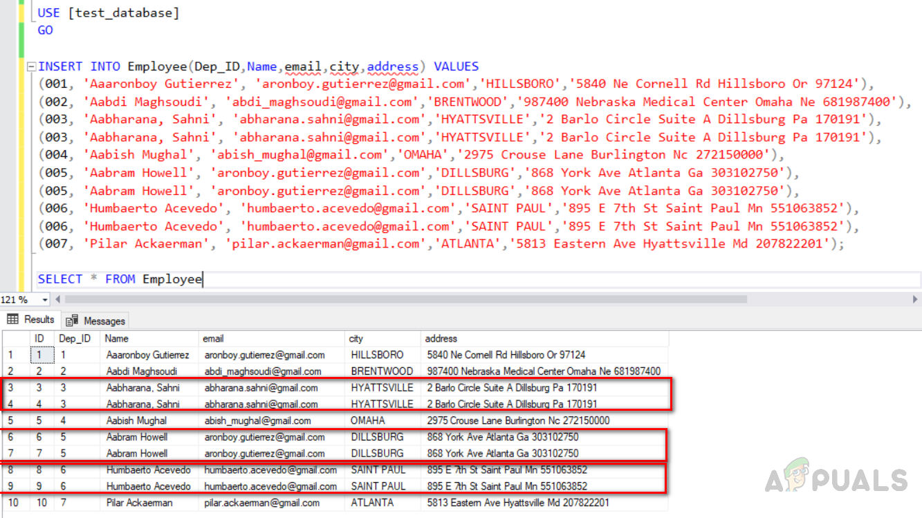 delete duplicate rows in sql using rank