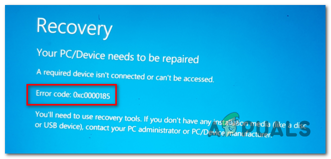 If You Get The Windows 10 Blue Screen Recovery Error 0x Appuals Com