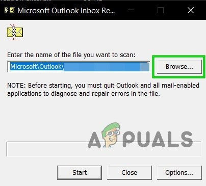 microsoft outlook inbox repair tool started itself