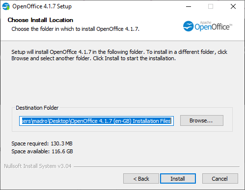 Unpacking the OpenLibre installation