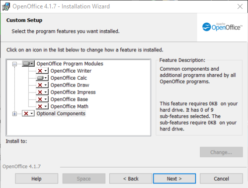 Installing OpenOffice Calc