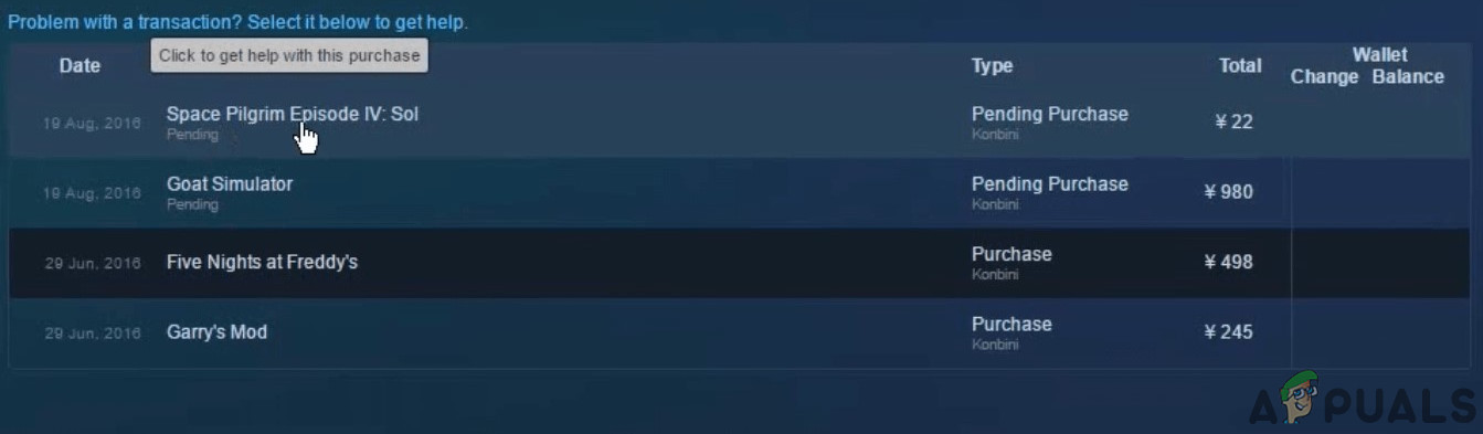 cancelling steam transactions