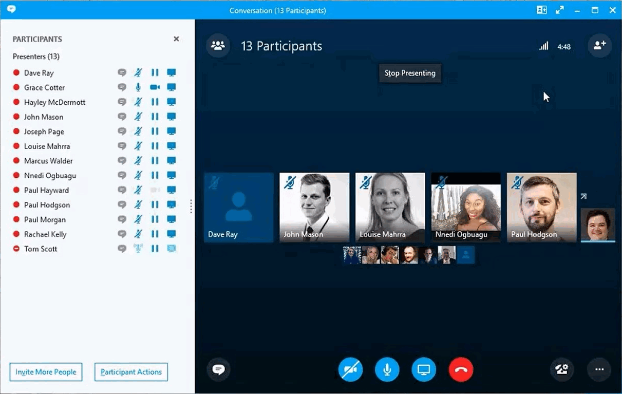 skype business web conference