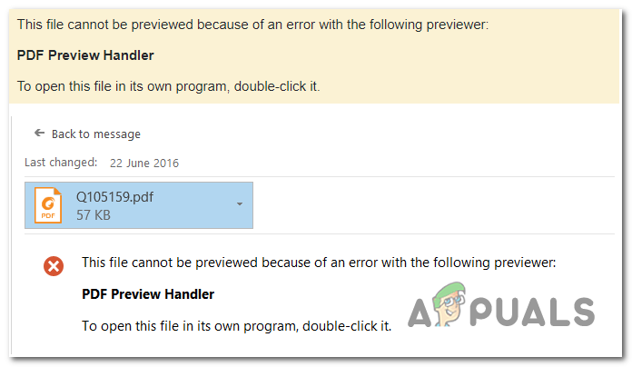 Fix Pdf Preview Handler This File Cannot Be Previewed Appuals Com