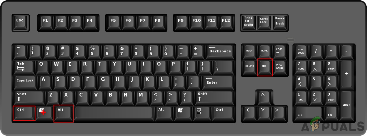 Trying the Ctrl + Alt + End combination