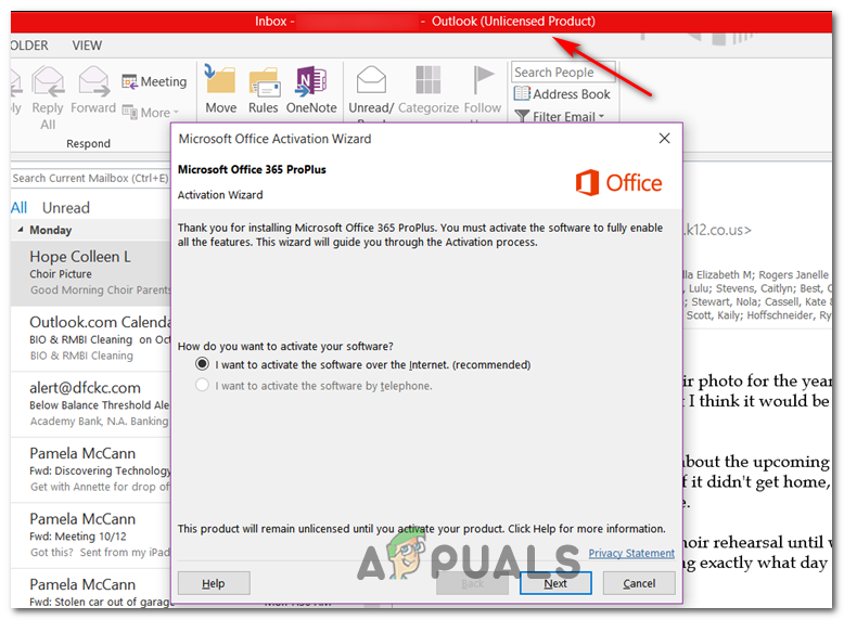 stop ms office activation popup