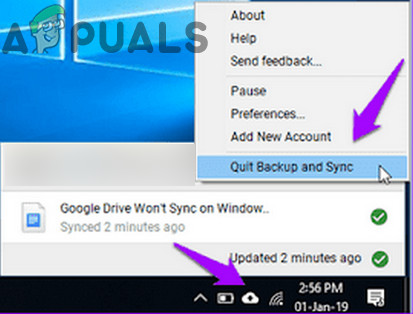 Quit Backup and Sync