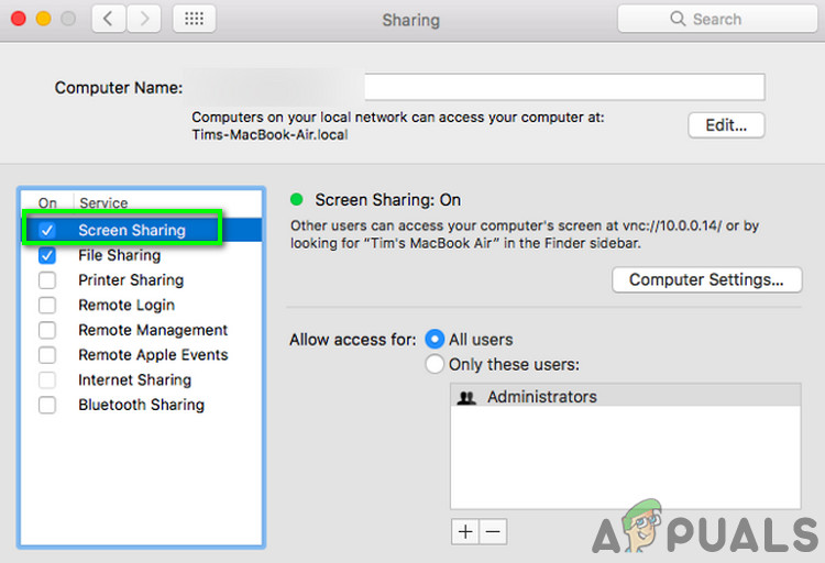 Turn off Screen Share in Mac