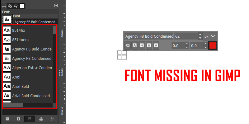 gimp script fonts