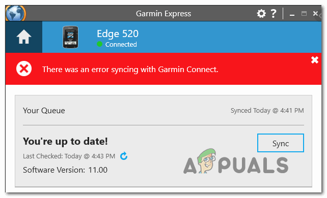 FIX] There Was Error Syncing Garmin Connect