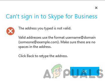 Fix The Address You Typed Is Not Valid Skype Error Appuals Com
