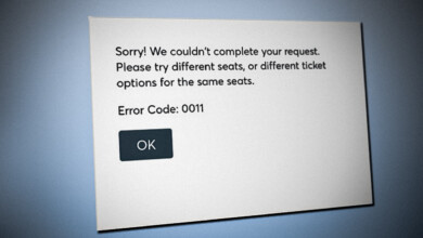 TicketMaster Error code 0011