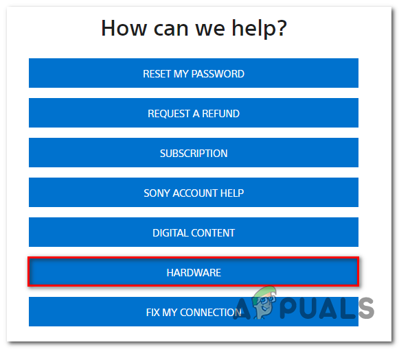 Opening a hardware ticket with Sony
