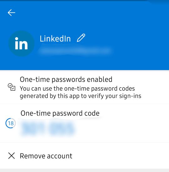 Microsoft authenticator not showing code