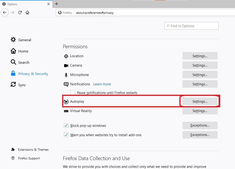 Click on Autoplay Settings