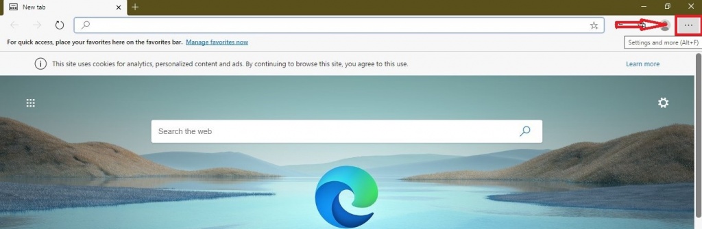 Launch Microsoft Edge and Open menu